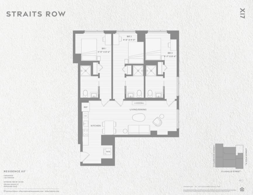 3 Bed 3 Bath High Rise With Gym & Amenities Apartment *
